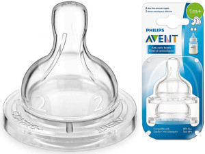 Smoczki antykolkowe do butelek Avent Classic+ 2 szt. 1m+  o wolnym wypływie