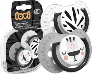 Smoczek dynamiczny Salt&Pepper Lovi 3-6m 2szt.