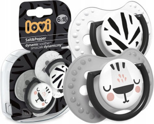 Smoczek dynamiczny Salt&Pepper Lovi 6-18m 2szt.