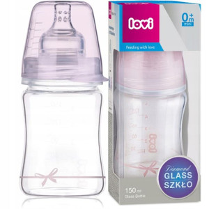 Butelka antykolkowa szklana Lovi Diamond 150 ml girl