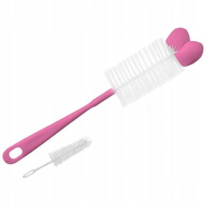 Szczotka do butelek z gąbką Babyono 1152 różowy