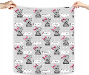 Pielucha tetrowa It's a girl na szarym