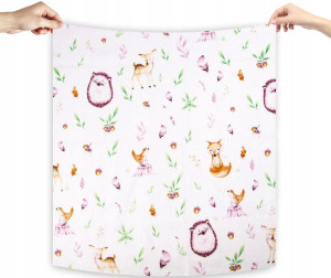 Pielucha flanelowa sarenka i jeż