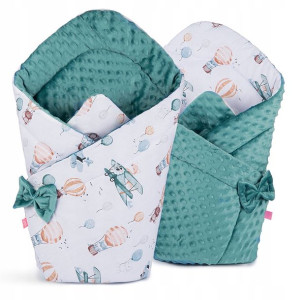 Becik rożek niemowlęcy Babyboom minky dwustronny Balloons