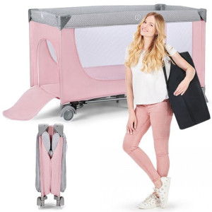 Łóżeczko turystyczne kojec Kinderkraft Leody Pink