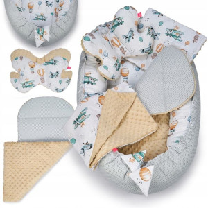 Kokon 6w1 minky&bawełna BabyBoom Balloons / cappucino