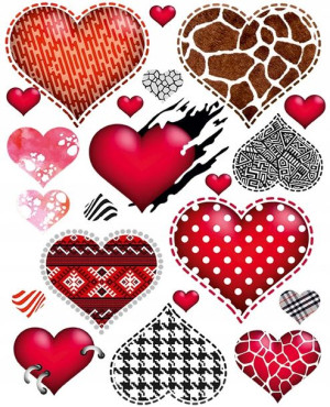 Naplamki Naprasowanki na ubrania 20 x 30 cm Hearts