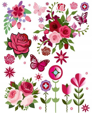 Naplamki Naprasowanki na ubrania 20 x 30 cm Flowers