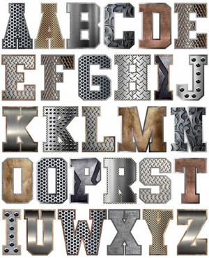Naplamki Naprasowanki na ubrania 20 x 30 cm Metal Letters