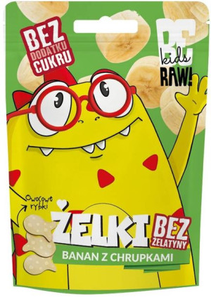 Żelki banan z chrupkami Bez Cukru 35 g BeRAW! Kids