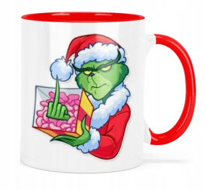 Kubek Czerwone Wnętrze Grinch Prezent Na Święta