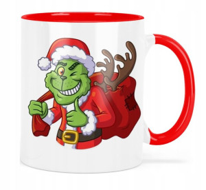 Kubek Czerwone Wnętrze Grinch Prezent Na Święta