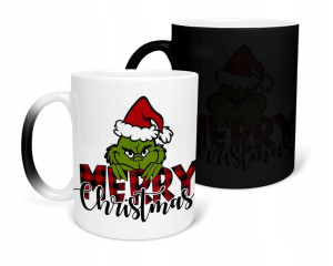 Kubek Magiczny Czarny Matowy Grinch Prezent Święta