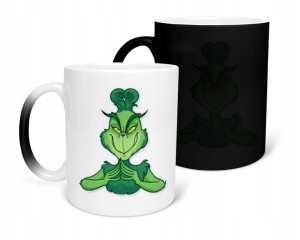 Kubek Magiczny Czarny Matowy Grinch Prezent Święta