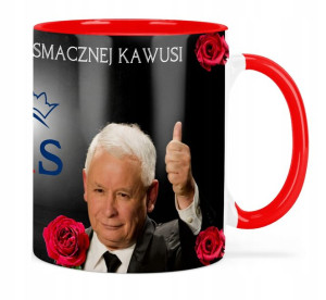 Kubek Prezesa Czerwone Wnętrze Kaczyński Prezent