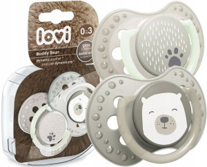 Smoczek dynamiczny Buddy Bear Lovi 0-3m 2szt.