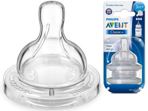 Smoczki antykolkowe do butelek Avent Classic+ 2szt. 3m+ o średnim wypływie