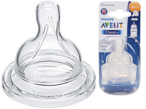 Smoczki antykolkowe do butelek Avent Classic+ 2szt. 6m+ o szybkim wypływie