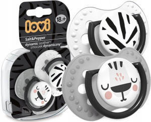 Smoczek dynamiczny Salt&Pepper Lovi 18m+ 2szt.