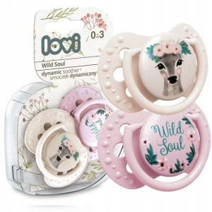 Smoczek dynamiczny Wild Soul Lovi 0-3m 2szt. Girl