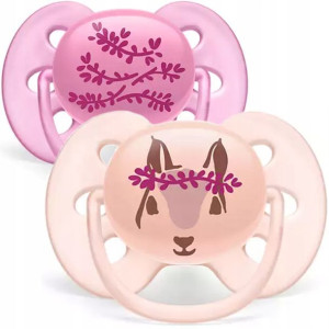 Smoczek ortodontyczny ultra soft 6-18m Girl 223/04