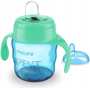 Kubek niekapek butelka 200ml 6M+ nowa seria Avent niebiesko-zielony