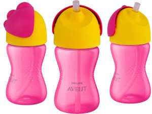 Kubek niekapek ze słomką 300 ml Avent SCF798 róż z cytrynką
