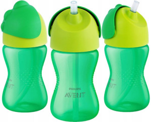Kubek niekapek ze słomką 300 ml Avent SCF798 zieleń z limonką