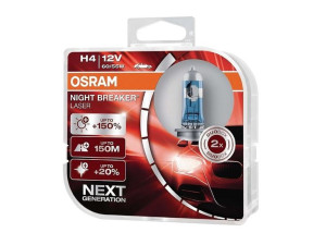 Żarówki OSRAM H4 12V 60/55W P43t Night Breaker Laser, 2szt.