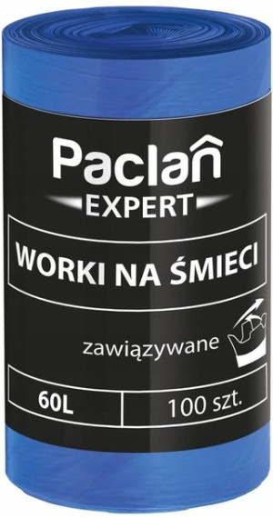 Worki na śmieci PACLAN EXPERT WIĄZANE 60L 100 SZT