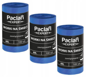 Worki na śmieci PACLAN EXPERT 60L 3 ROLKI 300 SZT