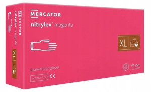 RĘKAWICE rękawiczki NITRYLOWE MAGENTA RÓŻ PINK XL