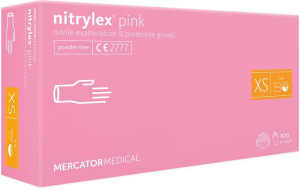 Rękawice Nitrylex Pink Nitrylowe Różowe 100 Szt Xs