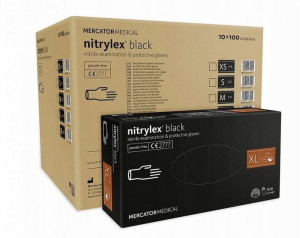 RĘKAWICE rękawiczki NITRYLOWE BEZPUDROWE BLACK XL