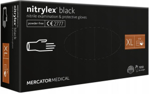 RĘKAWICE rękawiczki NITRYLOWE BEZPUDROWE BLACK XL