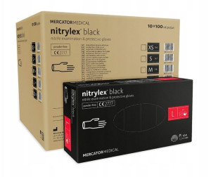 Rękawice Nitrylowe Bezpudrowe Black L 1000 Sztuk