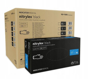 Rękawice Nitrylowe Bezpudrowe Black M 1000 Sztuk