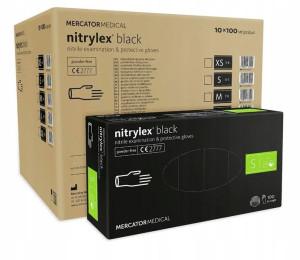 Rękawice Nitrylowe Bezpudrowe Black S 1000 Sztuk