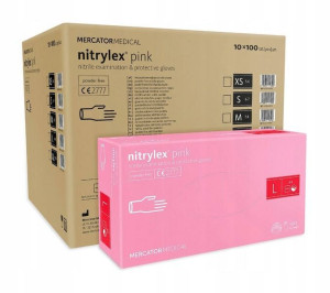 Rękawice Nitrylowe Bezpudrowe Pink L 1000 Sztuk