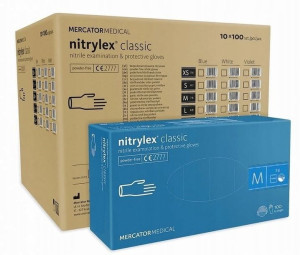 RĘKAWICE NITRYLOWE BEZPUDROWE blue M 1000 sztuk