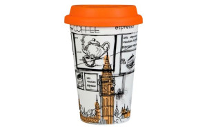 Kubek porcelanowy 400ml z pokrywą silikonową Londyn