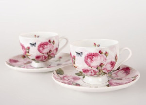 2 x filiżanka espresso 75ml ze spodkiem Rose