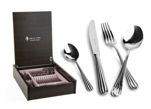 Sztućce Duo 6/24 w kasecie drewnianej Belo Inox