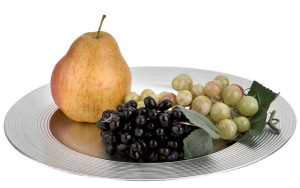 Talerz plastikowy ozdobny 33cm - srebrny