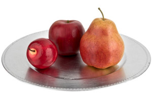 Talerz plastikowy ozdobny 33cm - srebrny