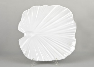 Taca liść palmowy 42 cm - biała