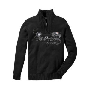 Bonprix Czarny Sweter Rozpinany Golf Z Aplikacją 48-50 954997