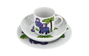 Zestaw naczyń dla dzieci Słoń porcelanowy