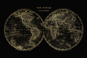 Obraz szklany 150x100 Gold maps