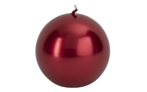 Świeca kula czerwony metalik śr. 10cm
